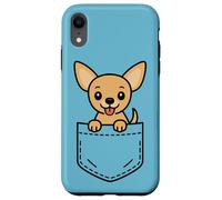 Simpatico Chihuahua Puppy Pocket Pal Divertente Chihuahua Piccolo Cane Custodia per iPhone XR