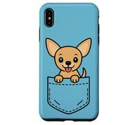 Simpatico Chihuahua Puppy Pocket Pal Divertente Chihuahua Piccolo Cane Custodia per iPhone XS Max