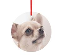 Simpatico chihuahua stampa festiva accessori ornamento in alluminio - Palline con ciondolo a doppia faccia per decorazioni natalizie multi-scena