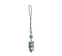 Simpatico ciondolo a forma di gatto, cinturino a catena per telefono, portachiavi con ciondolo a cuore, cordino per telefono, portachiavi in resina, borsa, zaino, ornamento, gioielli per feste