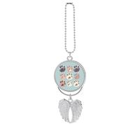Simpatico ciondolo auto animale specchio retrovisore appeso decorazione automatica specchio retrovisore portachiavi argento