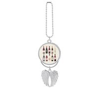 Simpatico ciondolo bottiglia di vino per auto specchio retrovisore appeso decorazione automatica specchio retrovisore portachiavi stile argento