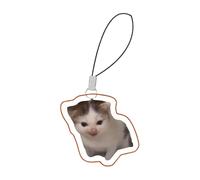 Simpatico ciondolo per telefono - Emoticon - portachiavi in acrilico per bambini e adolescenti, zaino divertente, gatto cane emoticon cordino per smartphone, Refer to description, Acrilico, Unisex