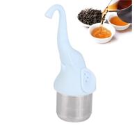 Simpatico colino da tè a forma di elefante, infusore per tè con manico in silicone alimentare con filtro fine, gadget riutilizzabile con filtro a foglia di tè per la casa (Blu)