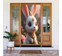 Simpatico coniglietto con stampa dorata n. 43 coperture decorative per porta, decorazioni per interni ed esterni, primavera, estate, autunno, inverno, Halloween, Natale, decorazioni per la casa