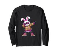 Simpatico Coniglietto Leopardato Panda Happy Easter Girl per Bambini da Donna Maglia a Manica