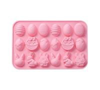 Simpatico coniglietto pasquale in silicone 3D per ghiaccio e dessert a forma di coniglio, adatto per dolci al cioccolato, gelatina, ghiaccio, sapone, forniture per feste di Pasqua (B, One Size)