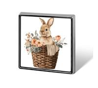 Simpatico coniglio bosco Boho Nursery Art unisex spille e spille quadrate leggere bavero distintivo gioielli per abbigliamento scialle cappello