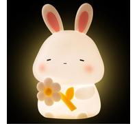 Simpatico coniglio lampada per il cambiamento di colore e la funzione, lampada da notte 'animale della scuola materna in silicone ricaricabile per il bambino e il bambino, regalo per la c