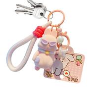 Simpatico coniglio, portachiavi coniglio del fumetto | Floccaggio cartone animato tocco il coniglio ciondolo charm, ciondolo di fascino della borsa, adorabile fascino per telefoni cellulari, borse