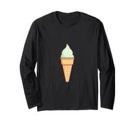 Simpatico cono gelato alla menta con design estivo Maglia a Manica