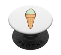 Simpatico cono gelato alla menta con design estivo PopSockets PopGrip Adesivo