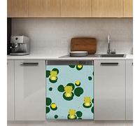 Simpatico coperchio magnetico per lavastoviglie Froggy, con motivo a rana rana rana verde, magnetico per decorazione per frigorifero, cucina, porta, 58,4 x 66 cm