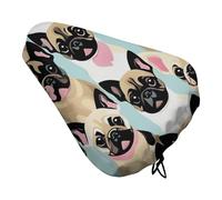 Simpatico coprisedile per bici con carlino chihuahua, impermeabile, per cyclette, con coulisse, per pioggia, neve, polvere, per mountain bike, bici da strada