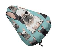 Simpatico coprisedile per bicicletta con bulldog francese, impermeabile, cuscino per sellino per bicicletta, con coulisse, per pioggia, neve, polvere, per mountain bike, bici da strada