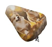 Simpatico coprisedile per bicicletta con cane Corgi, extra morbido e confortevole, protezione per la pioggia e il sole, copertura durevole antipolvere per mountain bike da città