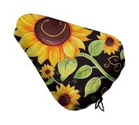 Simpatico coprisedile per bicicletta con girasole, imbottito, extra largo, per donne e uomini, comodo, impermeabile, con coulisse, adatto per strada/montagna/esercizio/spin