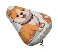 Simpatico coprisedile per bicicletta Shiba Inu per cani, imbottito, extra largo, per donne e uomini, comodo, impermeabile, con coulisse, adatto per strada/montagna/esercizio/spin