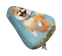 Simpatico coprisedile per bicicletta Shiba Inu per uomo e donna, impermeabile e antipolvere, con coulisse, copertura regolabile per sella della bicicletta o protezione da pioggia e sole