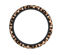 Simpatico coprivolante stampato con gattino, copertura protettiva universale per volante da 38,1 cm, antiscivolo, assorbe il sudore,