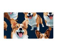 Simpatico Corgi Dog-141 Deluxe Tappetini da cucina per pavimento, lavabili in lavatrice e impermeabili, ad asciugatura rapida e antiscivolo, comodi tappetini con design retrò vintage