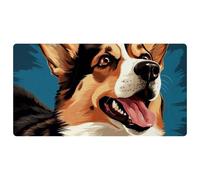 Simpatico Corgi Dog-204 Deluxe Tappetini da cucina per pavimento, lavabili in lavatrice e impermeabili, ad asciugatura rapida e antiscivolo, comodi tappetini con design retrò vintage