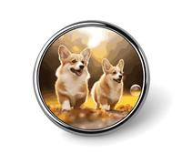 Simpatico Corgi Dog Distintivo Rotondo Carino Spilla Cappelli Giacche Decorazione Personalizzata Spilla Abbigliamento Gioielli Accessori per Festa di Nozze Regalo