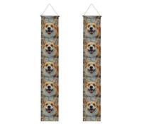 Simpatico Corgi Stampa Tutti i Tipi Celebrazioni Incontri Portico Banner Riutilizzabile con Canne Appese