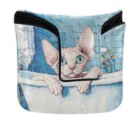 Simpatico Cornish Rex Cats Vintage Vasca da Bagno Golf Putter Coperture Mallet Magnetico Golf Accessori per Mallet e Quadrato PU Pelle Impermeabile