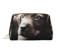 Simpatico cucciolo cane stampato trucco borsa per le donne in pelle portatile trucco borsa viaggio cerniera cosmetici borse organizzatore