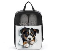 Simpatico cucciolo che sbircia da un buco borsa per scarpe da viaggio per uso quotidiano anti-polvere porta scarpe da golf