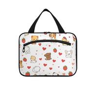 Simpatico cucciolo del fumetto appeso grande borsa da toilette con gancio, accessori di design borsa medicina per gli elementi essenziali da viaggio per le donne zaino zaino per maquillaje L