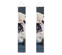 Simpatico cucciolo di bulldog 1 stampa estetica vibrante atmosfera festiva banner decorazione per interni ed esterni celebrazioni