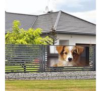 Simpatico cucciolo di cane banner e cartelli da appendere alla parete bandiera con corda appesa 61 x 119 cm banner per feste poster sfondo per feste interni ed esterni Capodanno, laurea, matrimonio