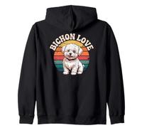 Simpatico Cucciolo di Cane Bichon Frise, Divertente Bichon Love Felpa con Cappuccio