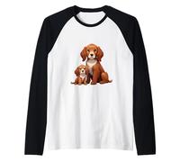 Simpatico Cucciolo di Cane Cavalier King Charles Spaniel Maglia con Maniche Raglan