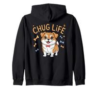 Simpatico cucciolo di cane di razza Chug Chihuahua Pug Felpa con Cappuccio