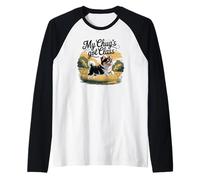 Simpatico cucciolo di cane di razza Chug Chihuahua Pug Maglia con Maniche Raglan
