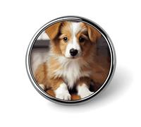 Simpatico cucciolo di cane distintivo rotondo carino spilla cappelli giacche decorazione personalizzata spilla abbigliamento gioielli accessori per festa di nozze regalo