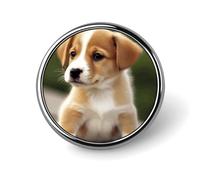 Simpatico cucciolo di cane distintivo rotondo carino spilla cappelli giacche decorazione personalizzata spilla abbigliamento gioielli accessori per festa di nozze regalo