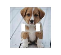 Simpatico cucciolo di cane, durevole ed elegante, stampa su tutta la superficie, materiale PC, resistente al calore e allo sbiadimento, facile da installare