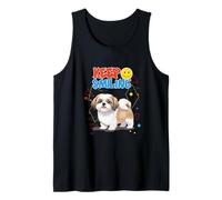 Simpatico cucciolo di cane Shih Tzu "Keep Smiling" motivazione positiva Canotta