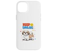 Simpatico cucciolo di cane Shih Tzu "Keep Smiling" motivazione positiva Custodia per iPhone 14 Plus