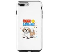 Simpatico cucciolo di cane Shih Tzu "Keep Smiling" motivazione positiva Custodia per iPhone 7 Plus/8 Plus