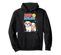 Simpatico Cucciolo di Cane Shih Tzu Keep Smiling Motivazione positiva Felpa con Cappuccio