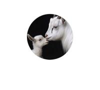 Simpatico cucciolo di capra con madre Sottobicchieri assorbenti per bevande Sottobicchiere rotondo in diatomea Sottobicchieri riutilizzabili da 4 pollici Set 4 pezzi