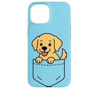 Simpatico cucciolo di Golden Retriever Pocket Pal Funny Retriever Dog Custodia per iPhone 15
