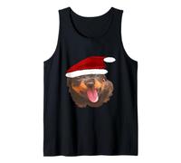 Simpatico Cucciolo di Rottweiler Che Indossa Un Cappello da Babbo Natale per Le Canotta