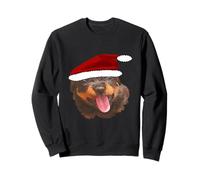 Simpatico Cucciolo di Rottweiler Che Indossa Un Cappello da Babbo Natale per Le Felpa