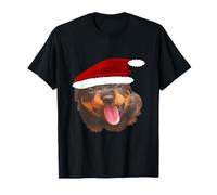 Simpatico Cucciolo di Rottweiler Che Indossa Un Cappello da Babbo Natale per Le Maglietta